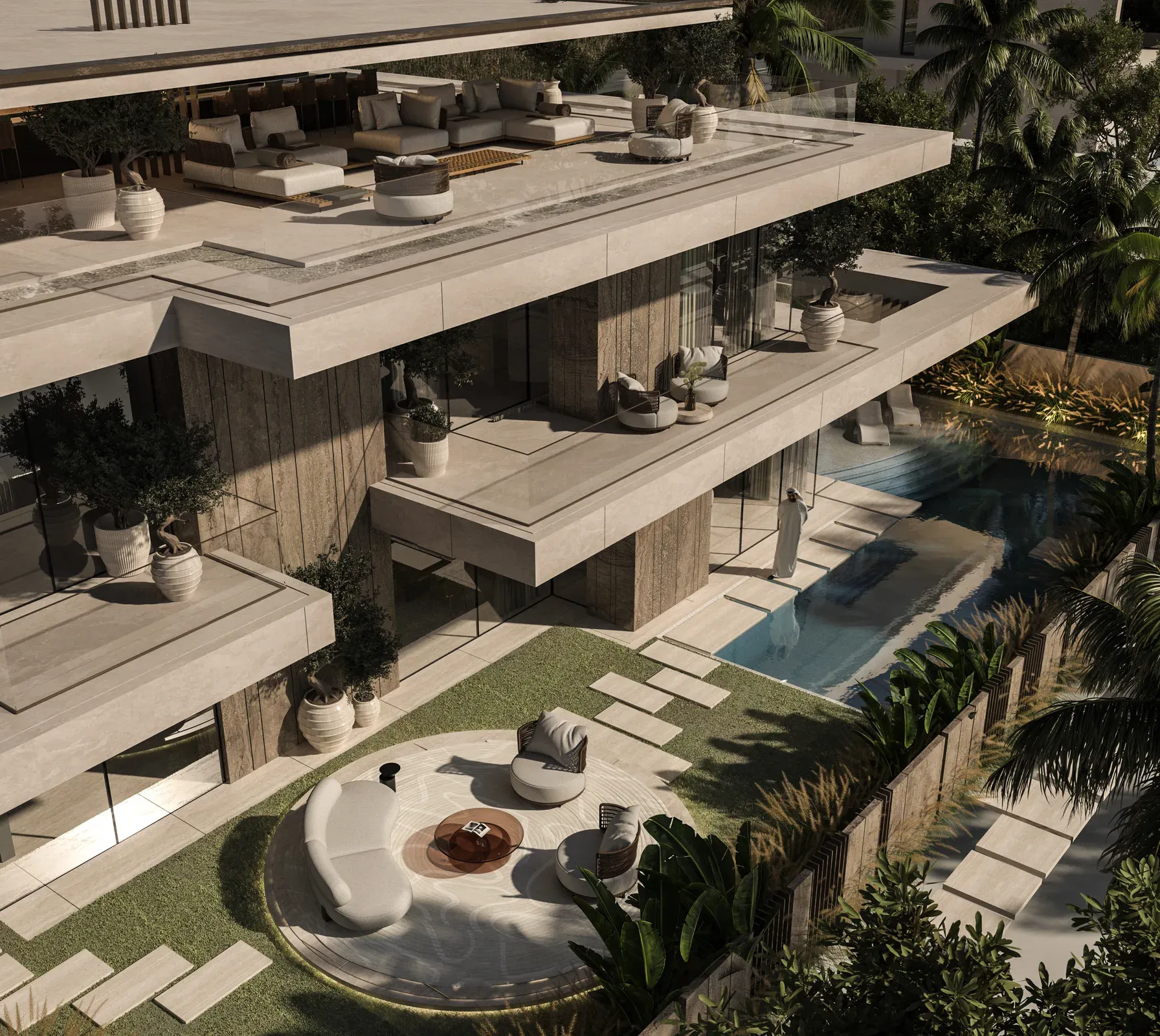 JA Plot luxury villa aerial view — Jebel Ali, Dubai